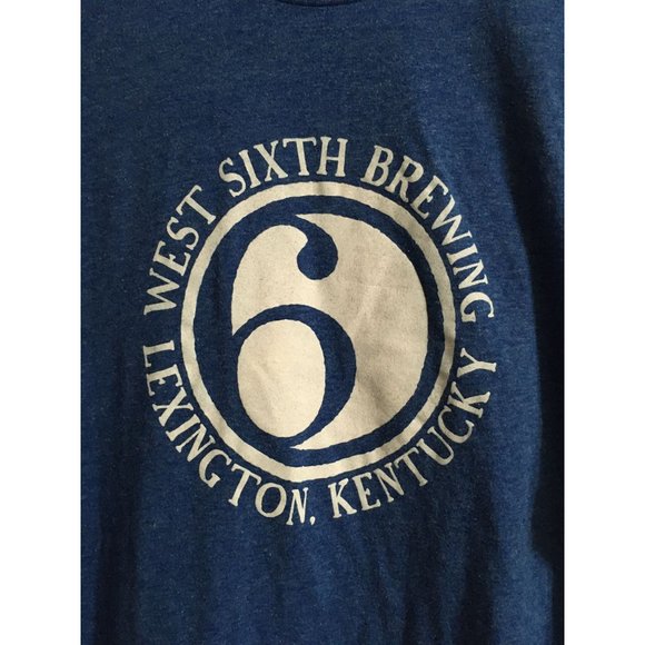 West Sixth Brewing XL Blue Logo Lexington Kentucky T-Shirt Top - Picture 2 of 4